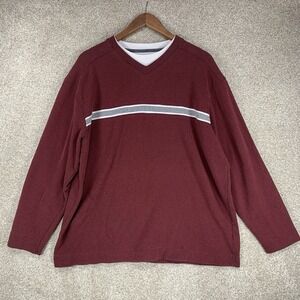 VTG Y2K Men's Double Collar Method Shirt XL Skater Stripe Streetwear *Flaw*